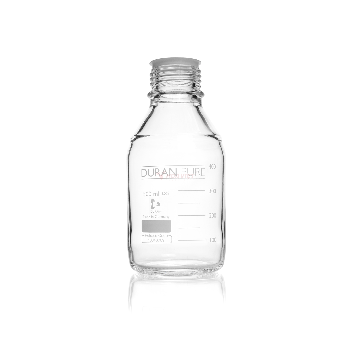 Chai Thủy Tinh DURAN® PURE GL45 500ml Có Nắp Bụi – Chai Thí Nghiệm Borosilicate