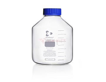 Chai thủy tinh phòng thí nghiệm DURAN® GLS 80 cổ rộng 5000 ml, kèm nắp vặn và vòng rót