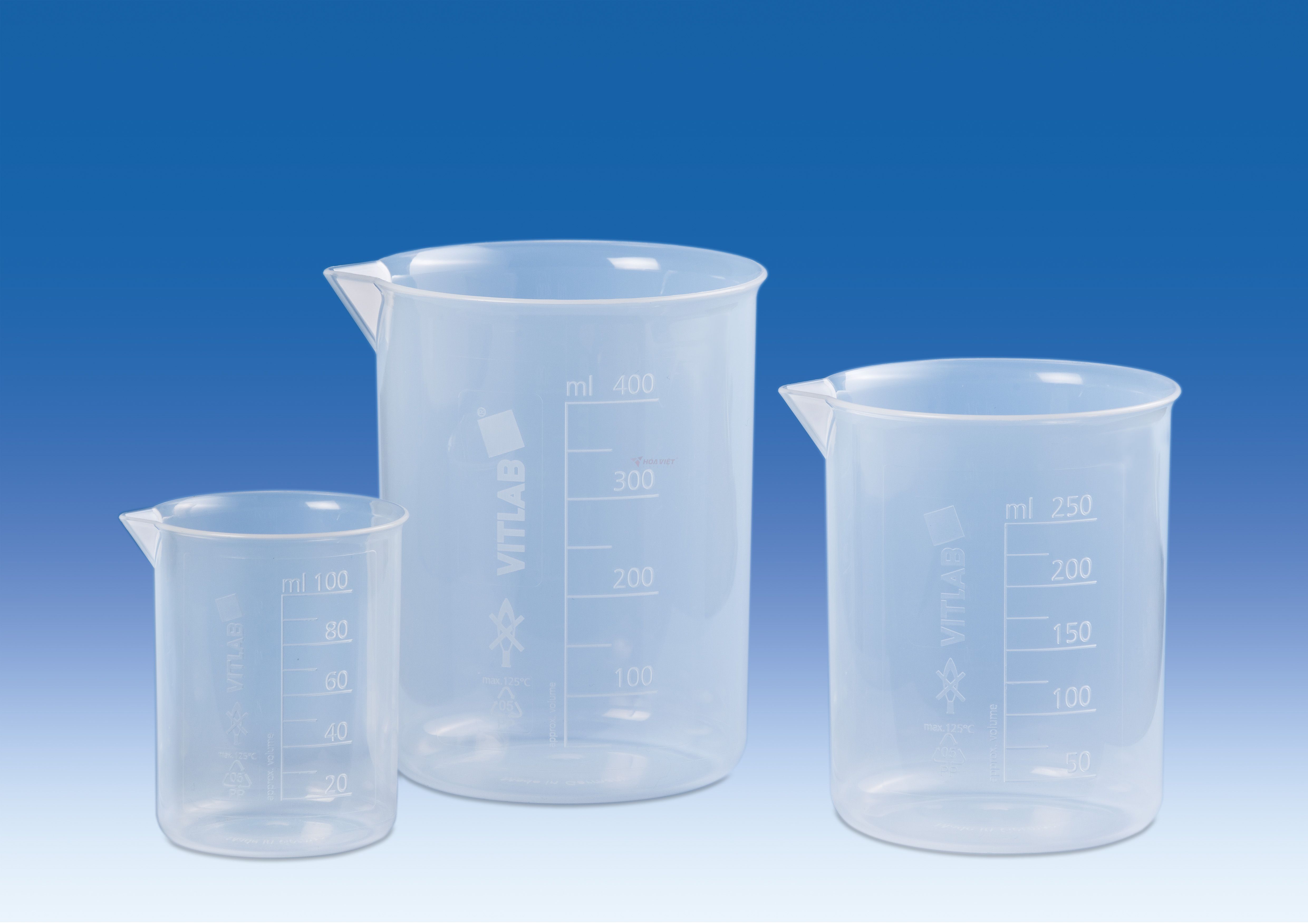 Cốc nhựa PP Vitlab 500ml vạch trắng