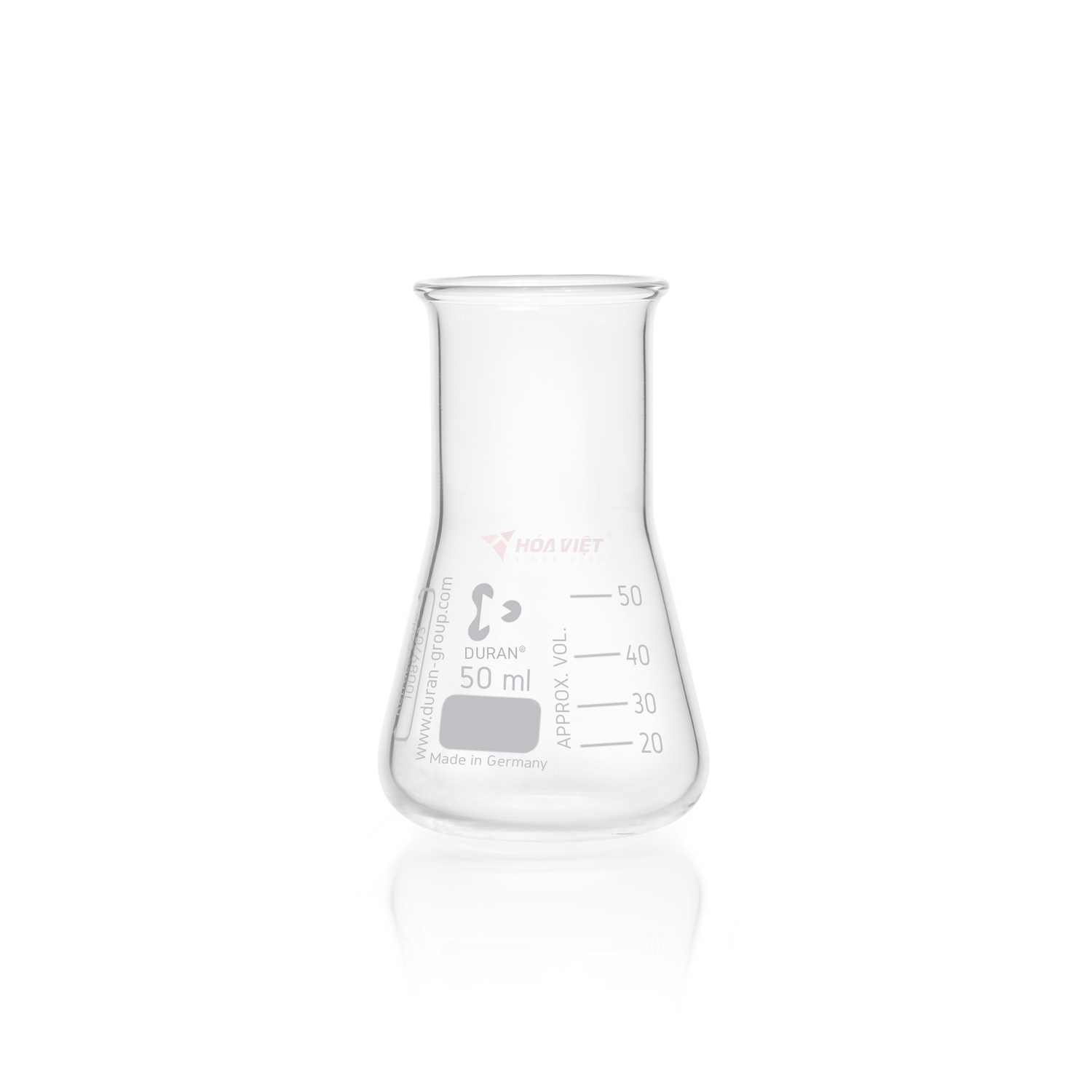 Bình tam giác DURAN® 50 ml cổ rộng, có vạch chia – Erlenmeyer Flask