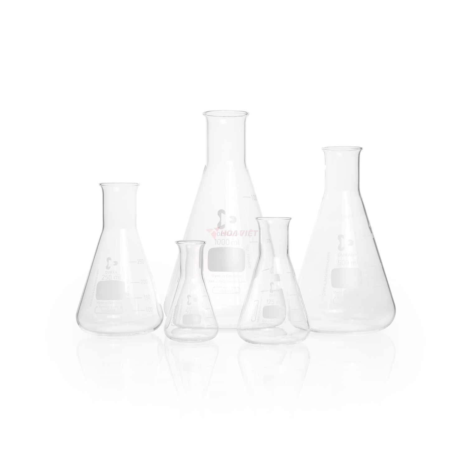 Bình tam giác DURAN® 50 ml cổ hẹp, có vạch chia – Erlenmeyer Flask