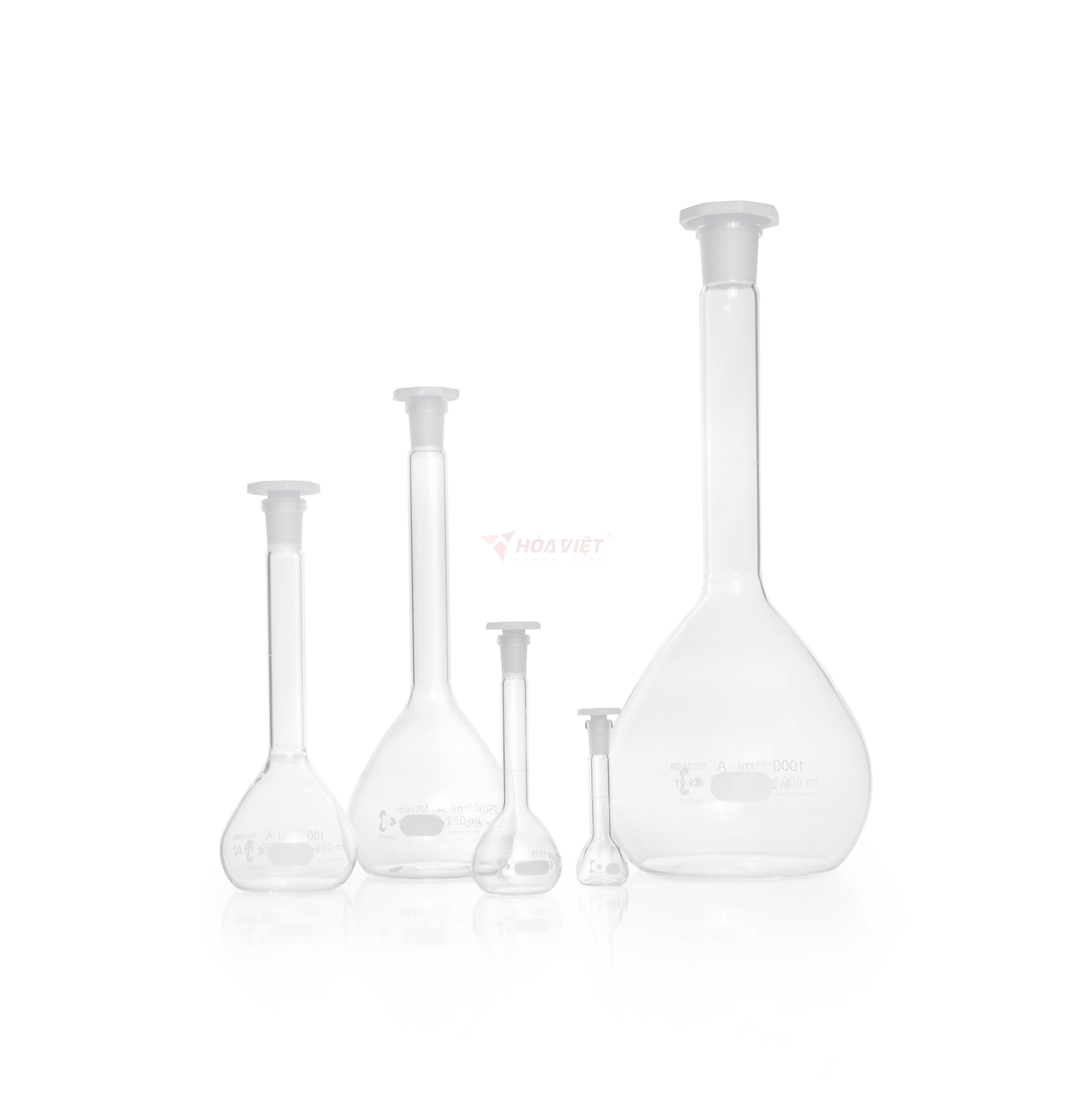 Bình định mức DURAN® 20 ml Class A, vạch trắng, nút PE bát giác NS 10/19 Bình định mức DURAN® 20 ml Class A, vạch trắng, nút PE bát giác NS 10/19