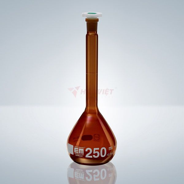 Bình định mức thủy tinh nâu Hirschmann 25ml class A