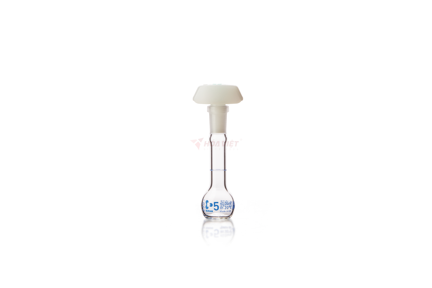 Bình định mức DURAN® 5 ml Class AW, vạch xanh, nút PE – Volumetric Flask NS 10/19