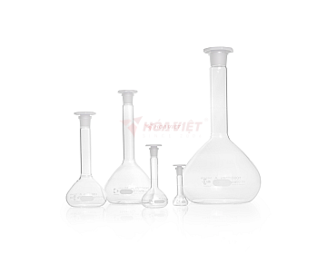 Bình định mức DURAN® 10 ml Class A, vạch trắng, nút PE bát giác NS 7/16