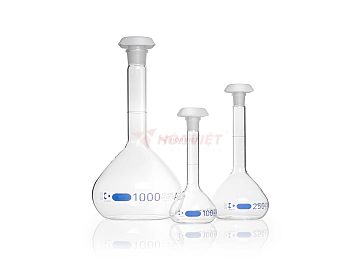 Bình định mức DURAN® 2000 ml Class A, vạch xanh, nút PE – Volumetric Flask NS 29/32