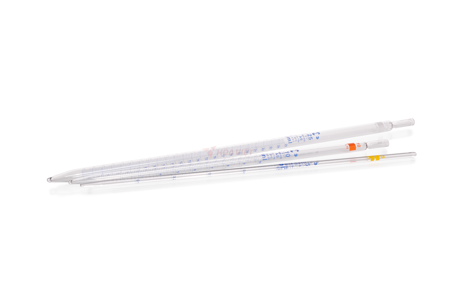 Pipet chia độ thủy tinh 20 ml Class AS Type 2, vạch xanh, có chứng nhận lô – Measuring Pipette