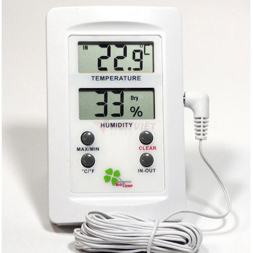 Nhiệt ẩm kế số điện tử màn hình đôi Alla -50 +70°C 20-99% RH
