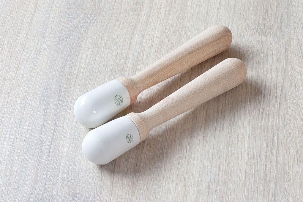 Chày sứ trơn Jipo dài 180mm không tráng men 830b/2