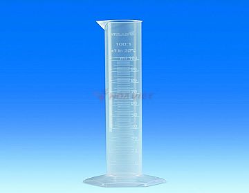 Ống đong nhựa PP Vitlab 1000ml vạch nổi trắng class B