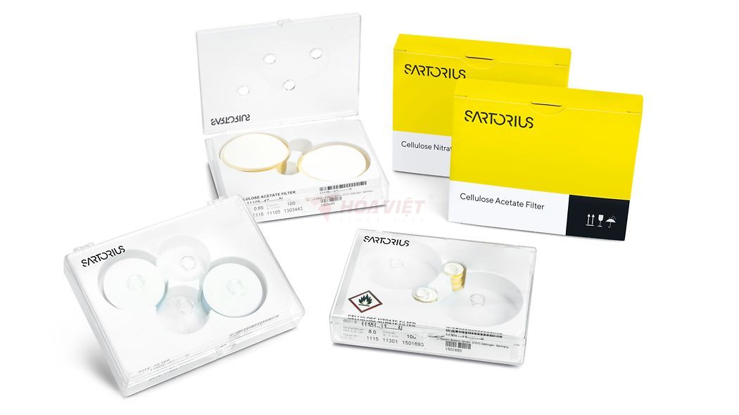 Màng lọc Cellulose Nitrate Sartorius lỗ lọc 0.8um Ø 25mm 100 tấm/hộp Màng lọc Cellulose Nitrate Sartorius lỗ lọc 0.8um Ø 25mm 100 tấm/hộp