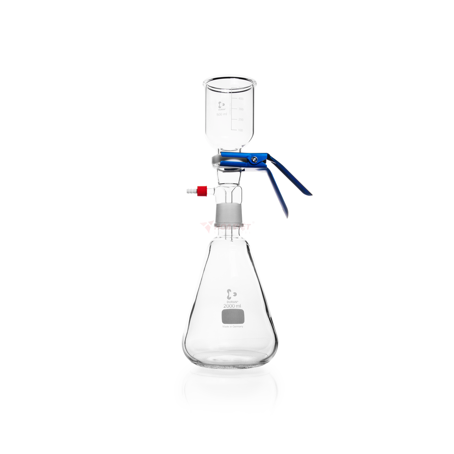 Bộ lọc chân không DURAN® hoàn chỉnh, bình lọc 2000 ml, phễu lọc 500 ml, kèm kẹp và đĩa PTFE