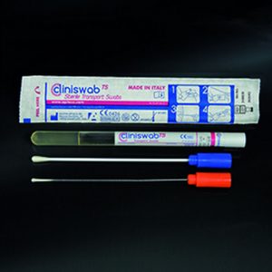 STUART in Ø12×150 mm sterile tubes with ALUMINIUM STICK – 150 pcs/pack – Mã: 305/AL/SG